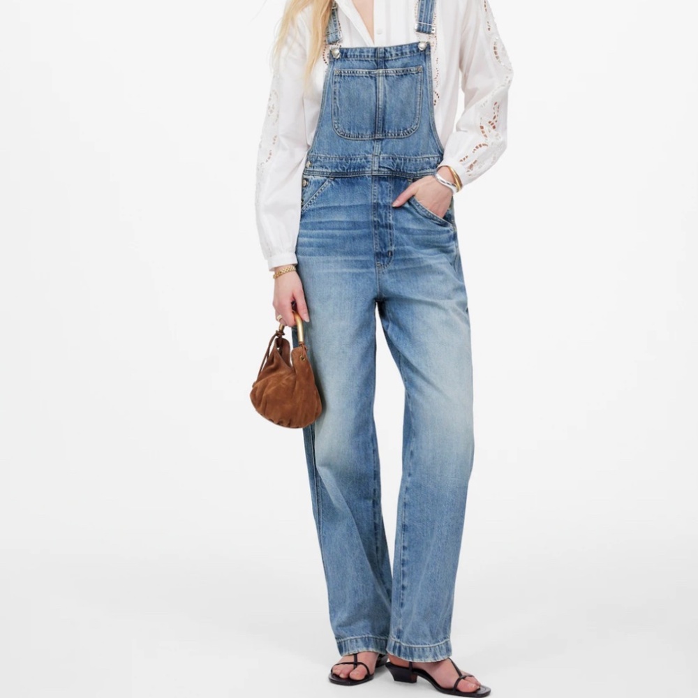 MADEWELL Denim Relaxed Carpenter Overalls in Lewisberg Wash
